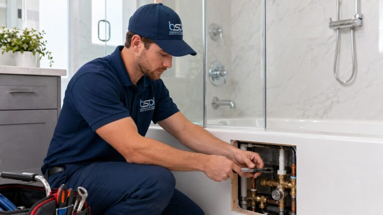 Plumber replacing a shower and tub valve in St. Cloud, FL