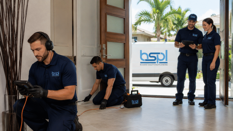 Licensed plumber handling slab leak detection in Kissimmee FL