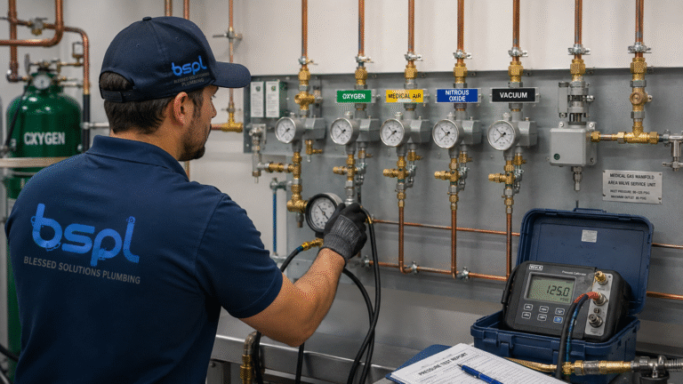 Medical oxygen and nitrous oxide gas piping installation in a Central Florida healthcare facility