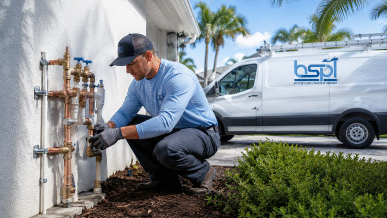 Professional water line installation by Blessed Solutions Plumbing in St. Cloud FL