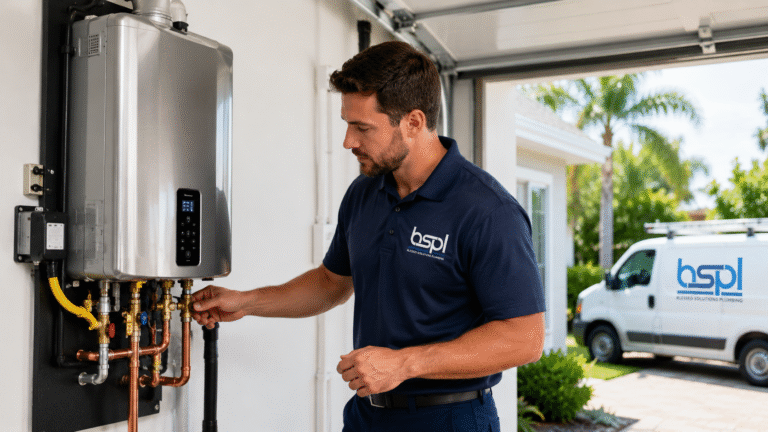 Blessed Solutions Plumbing branded service van serving Orlando, Kissimmee and St. Cloud FL