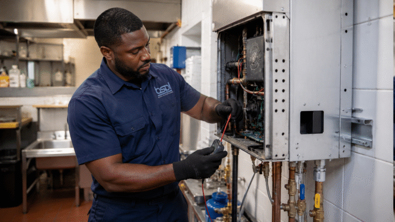 Licensed plumber handling water heater maintenance in Kissimmee FL