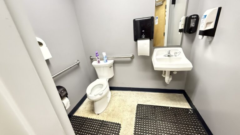 Commercial ADA restroom plumbing trim-out by BSP1 Plumbing on a Central Florida build-out
